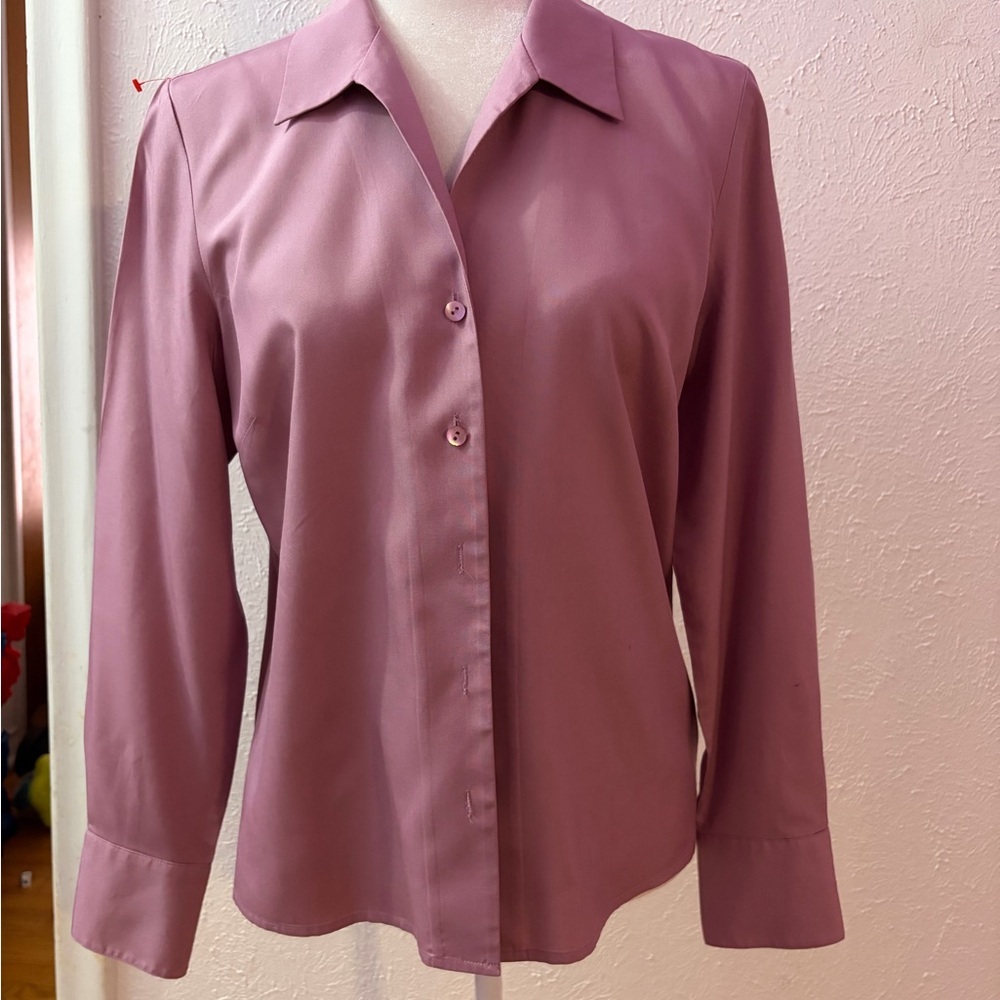 Kate Hill Button Down Blouse - Mauve Plum